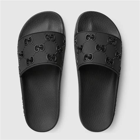 black and white gucci slides|gucci slides all black.